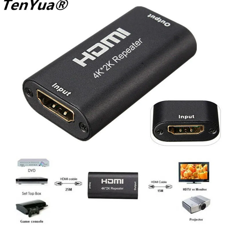 Мини 1080P 4K* 2K HDMI удлинитель повторитель 3D HDMI адаптер Усилитель сигнала Усилитель 4,95 Гбит/с по сигналу HDTV AH131+ HDMI удлинитель