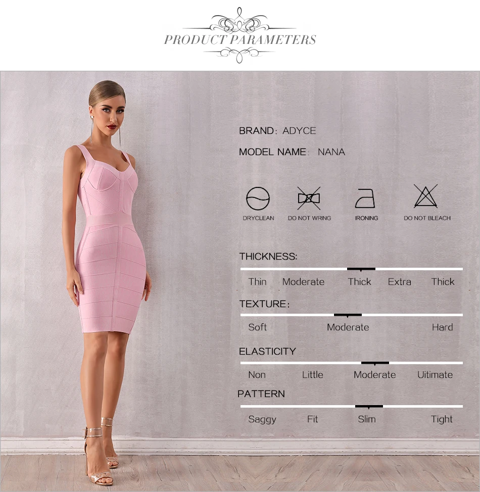 ADYCE New Summer Bodycon Bandage Dress Women Vestido Sexy Spaghetti Strap Pink Sleeveless Club Mini Celebrity Party Dresses