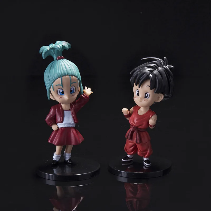 7Pcs/Set 11cm Anime Dragão Bola Troncos Bulma Son Goku Kakarotto Filho  Gohan Goten Pan Ação Figura Pvc Modelo Brinquedos