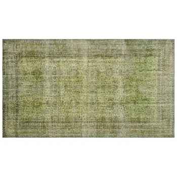 

Handmade Green Vintage Overdyed Turkish Area Rug 180x318 Cm-5'11''X10'5''