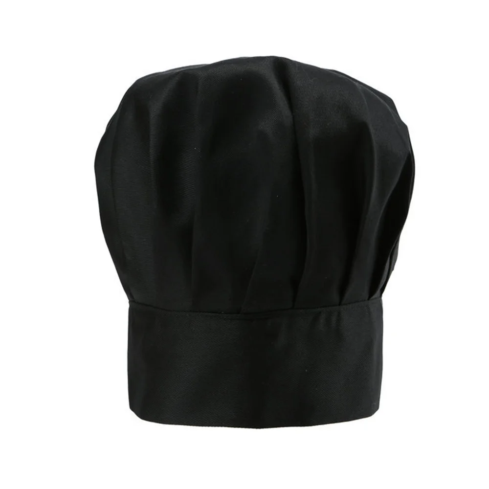 1PC Chef Hat Baker Kitchen Cook Restaurants Catering Elastic Cap Men Women Plain Cooker Hat elastic cap