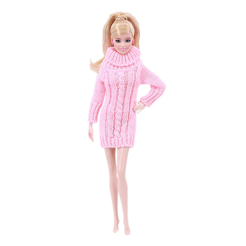 Barbies Doll Handmade Knitted Pure Cotton Sweater Dress Doll Clothes Accessories for Barbies Doll 11.5 Inch&30cm 1/6 Bjd Blythe 2