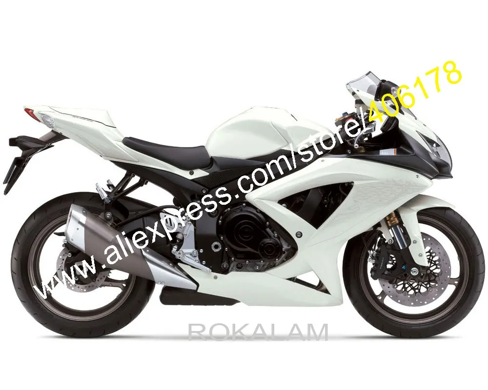 Полностью белый для Suzuki 08-10 GSXR 600 750 2008 2009 2010 K8 GSX-R600 индивидуальный комплект