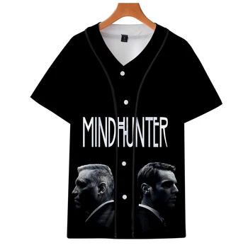

Mindhunter Crime thriller cos Bottom shirt autumn Short-sleeved baseball unisex couple love parent-child