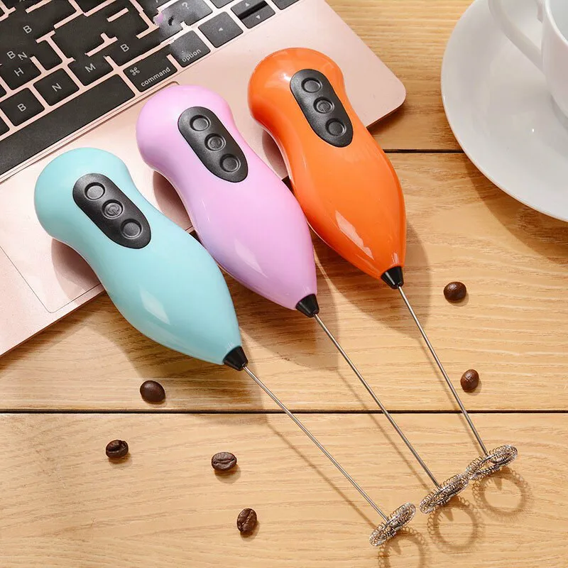

Electric Handheld Milk Frother Foam Maker with Steel Whisk Battery Operated Coffee Frother for Cappuccino Latte