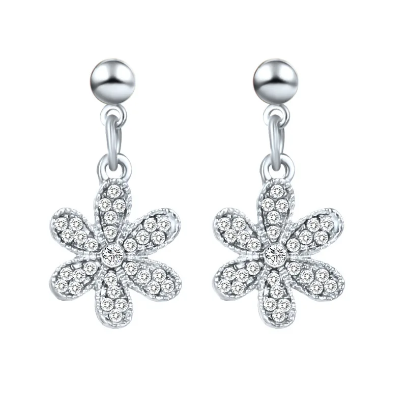 

2020 Promotion Real Brincos Earing Earrings Set Auger Flowers Fresh Plum Flower Contracted Fashion Joker Eardrop Student Stud