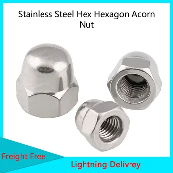 

M3 M4 M5 M6 M8 M10 M12 M14 M16 304 A2-70 Stainless Steel Hex Hexagon Acorn Nut Cap Decorative Cover Semicircle Dome Nuts 1/50pcs