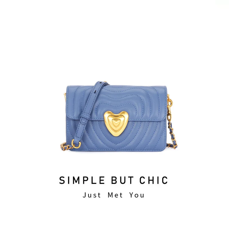 

Non-mainstream Design WOMEN'S Leather Bags Graceful Spiraea Chain File Holder Shoulder Oblique Fashion Simple Square Sling Bag