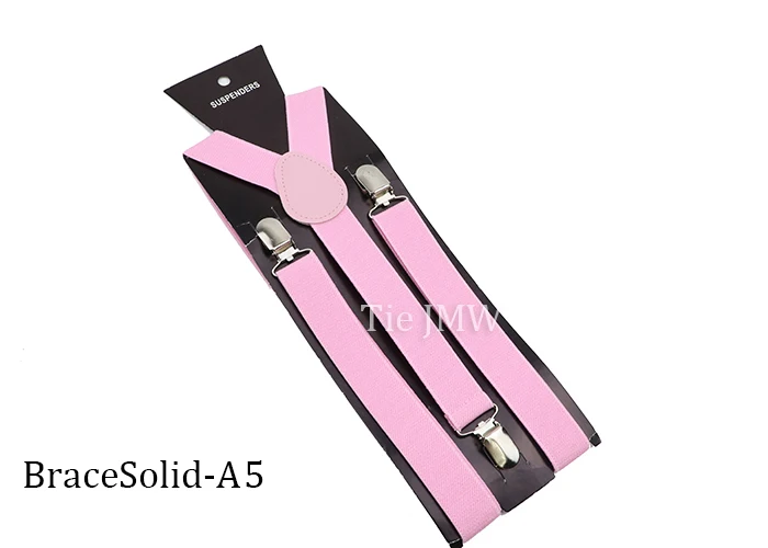 Solid Color Elastic Leather Suspenders Braces Men Women Black Blue Red Adjustable Straps For Wedding Suit Skirt Accessories Gift