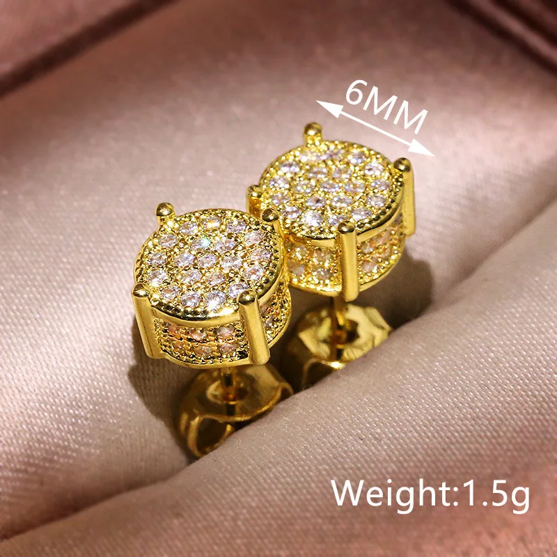 Men's Diamond Stud Earrings 1/4 ct tw Round 10K Yellow Gold/Rhodium | Jared