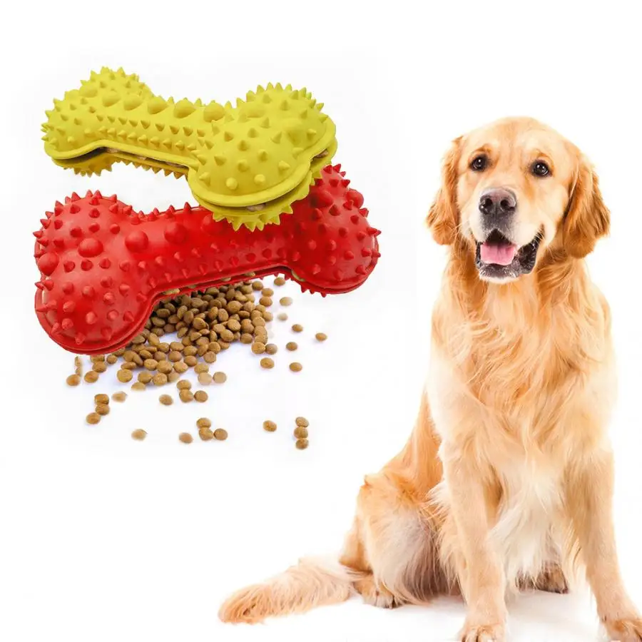 2PCS Pet Food Leakage Toy Bone Dog Leakage Feeder Ball Puzzle Educational Chewing Training Teeth Cleaning Biting Interactive Toy
