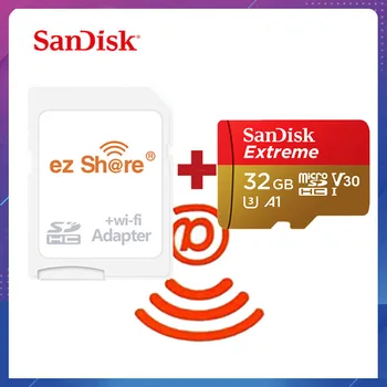 

ezshare Wireless wifi adapter SanDisk Memory Card Extreme micro SD Card A2 A1 V30 U3 Flash Card 64GB 32GB wifi wireless TF Card