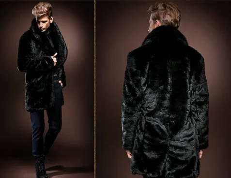 3XL, большие размеры, Casaco De Pele, Vete, мужская зимняя куртка с искусственным мехом, меховая Толстая Шуба с большим лисьим меховым воротником, норковая шуба, V486