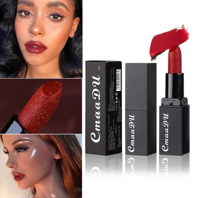 

13 Colors Small Gold Diamond Lipstick Waterproof Non-stick Cup Long-lasting Matte Easy To Color Lipstick New