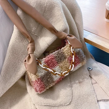 

Acrylic chain Handbag Women Shoulder Bag Luxury 2020 New Designer Small Crossbody Bags Ins Hot Plush Purses Party Clutch