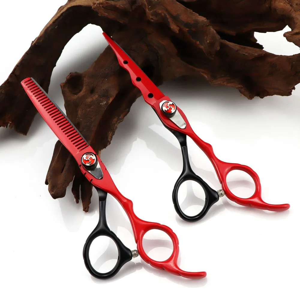 

professional JP 440c steel 6 inch 7 colors flame gem hair scissors haircut thinning barber cutting shears hairdressing scissors