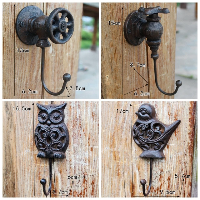 1Pieces H:13 CM LOFT Industrial Retro Style Cast Iron Wall Hook Clothes Hooks  Decorative - AliExpress