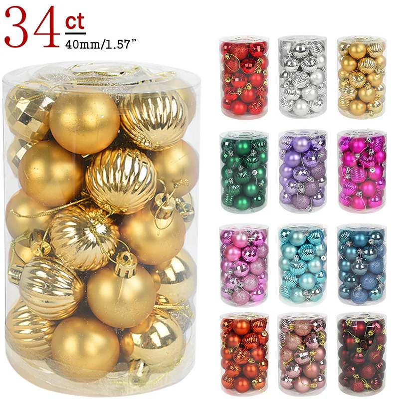 Hanging-Ball-Ornaments Balls Christmas-Decorations Bauble Xmas Home 4cm for New-Year