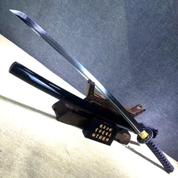 

Hand-made edge Japanese Katana Style Sword falchion T10 Folded Steel Blade Black Sheath