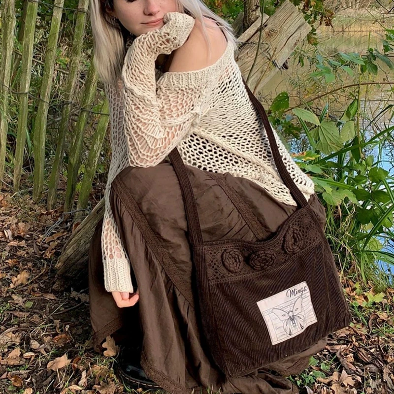 Y2k Fairy Grunge Kawaii Highwaisted Vintage Brown Long Pleated Skirt