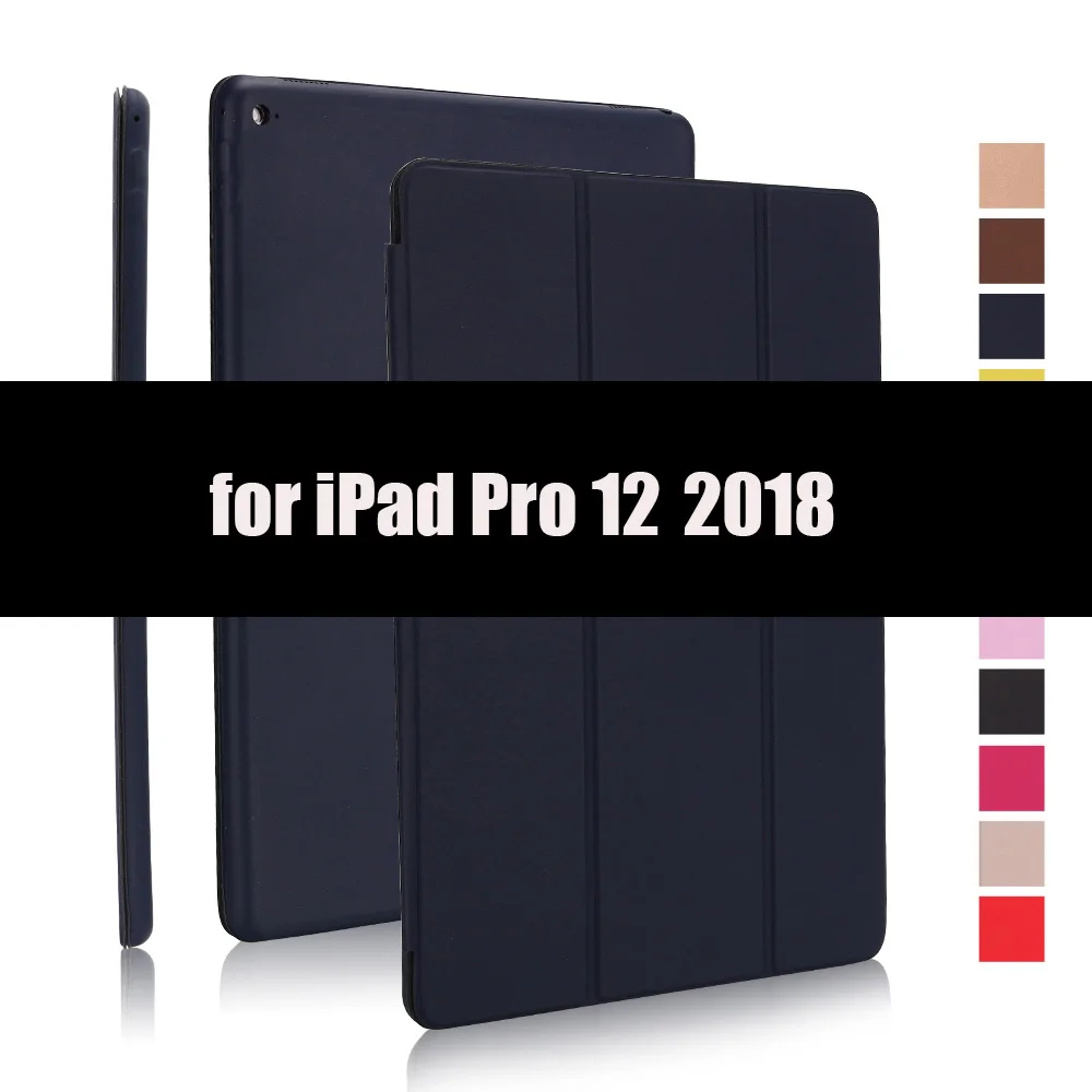 Чехол для iPad Pro 12,9 Smart Cover для iPad Pro 12 чехол с магнитной застежкой из искусственной кожи для iPad 12,9 - Цвет: Dark Blue-2