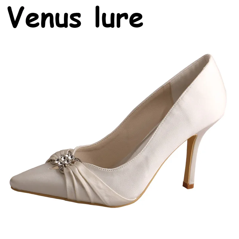 

(23 цвета) свадебные туфли-лодочки на шпильке с острым носком цвета слоновой кости Размер 9
