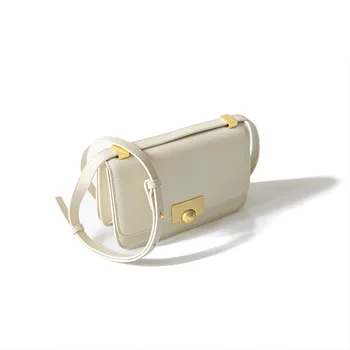 

Cow Leather Small Square Bag Messenger Female Lock 2020 Early Spring New Fashion Shoulder Leather Cowhide Bag