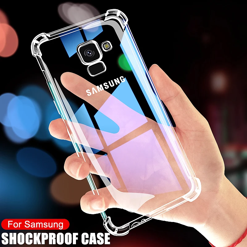 Роскошный противоударный Прозрачный чехол для Samsung Galaxy A5 A7 A9 J2 J8 2018 чехлы A6 A8 J4 J6 Plus
