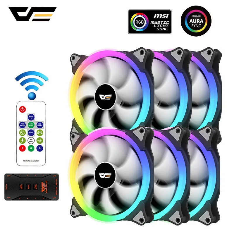 DarkFlash PC чехол вентилятор 140 мм RGB AURA SYNC 5V/3pin Вентилятор охлаждения тихий