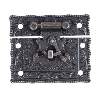 

Quality Wood Case Chest Box Rectangle Clasp Closure Hasp Latches Bronze Tone
