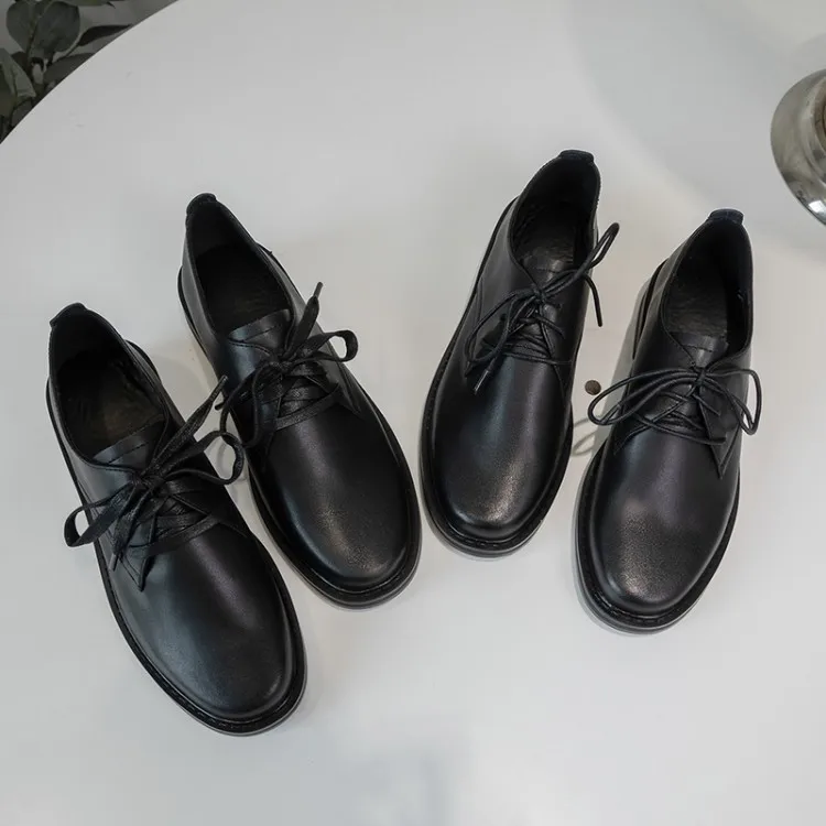 

Chengdu Handmade WOMEN'S Shoes inside And Pure Leather Size Code Casual Loafers Comfortable Rubber Sole Lace-up Female Leather S