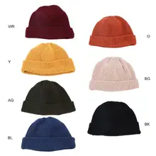 Модные женские мужские ретро шляпы домовладец купольная короткая вязаная шерстяная шляпа унисекс Повседневная осенне-зимняя теплая одноцветная Зажимная крышка