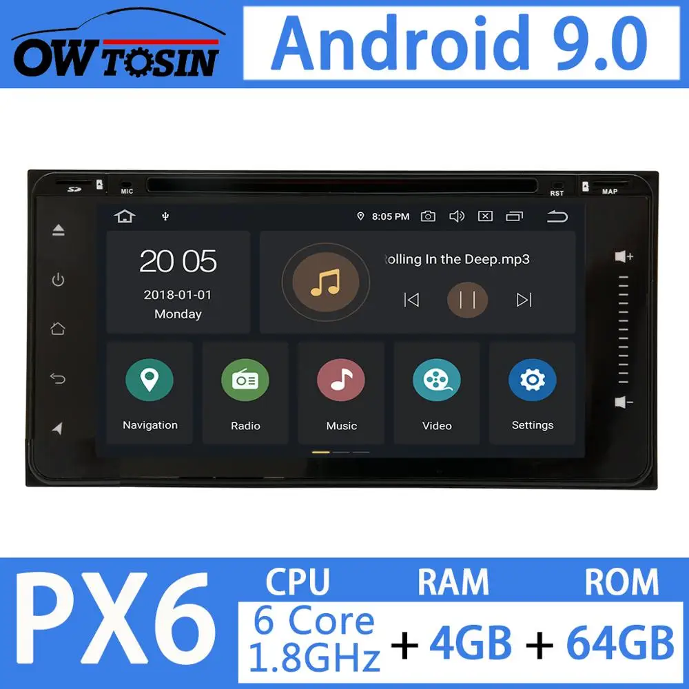 7 &quotPX6 4 Гб 64 ГБ Android 9 0 автомобильный dvd GPS радио для Toyota land cruiser prado hilux Corolla Camry tundra Yaris