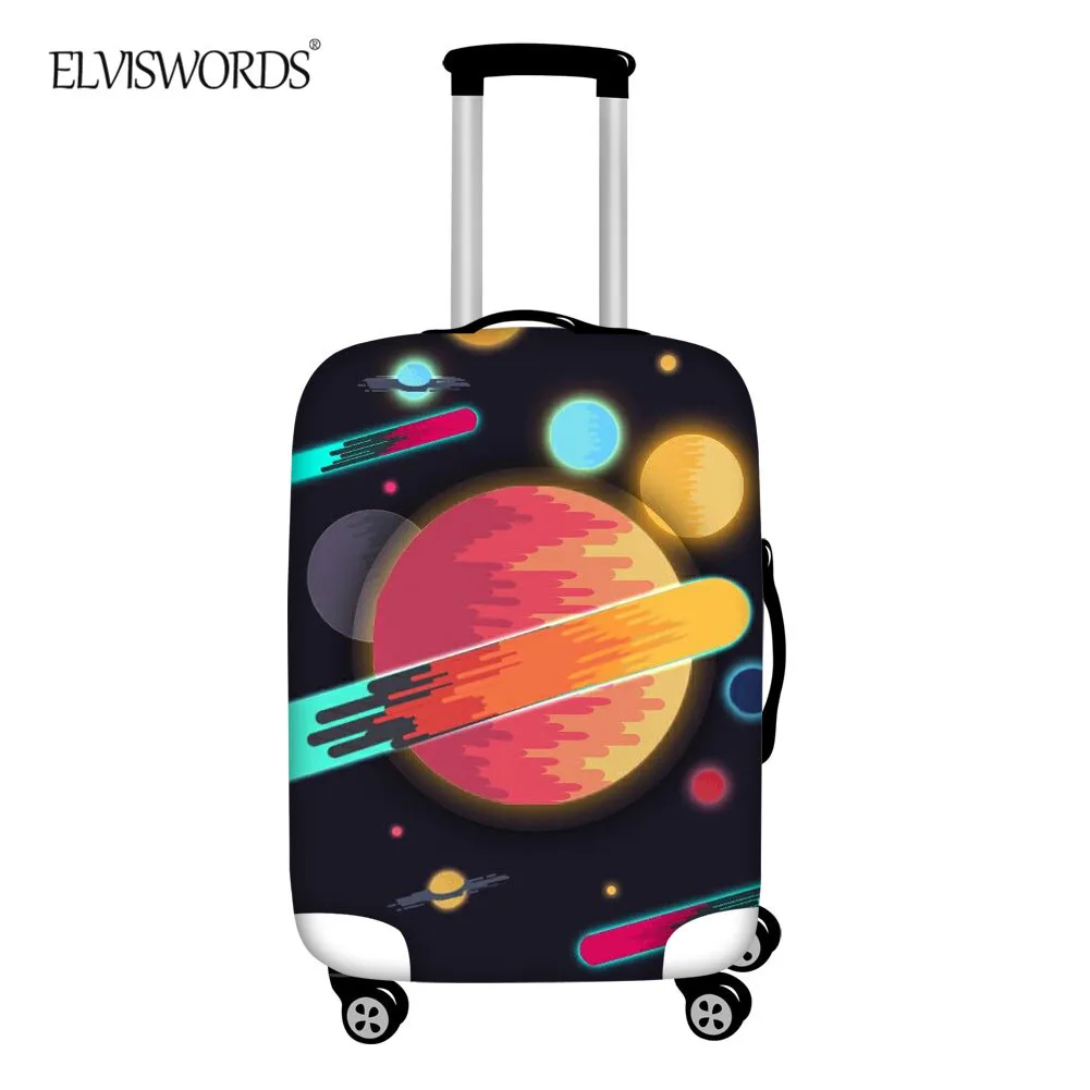 ELVISWORDS аксессуары для путешествий, чемодана крышка тележка чехол для чемодана с толстой молнией, зимние ботинки с защитой от пыли планеты для 18-32 дюймов