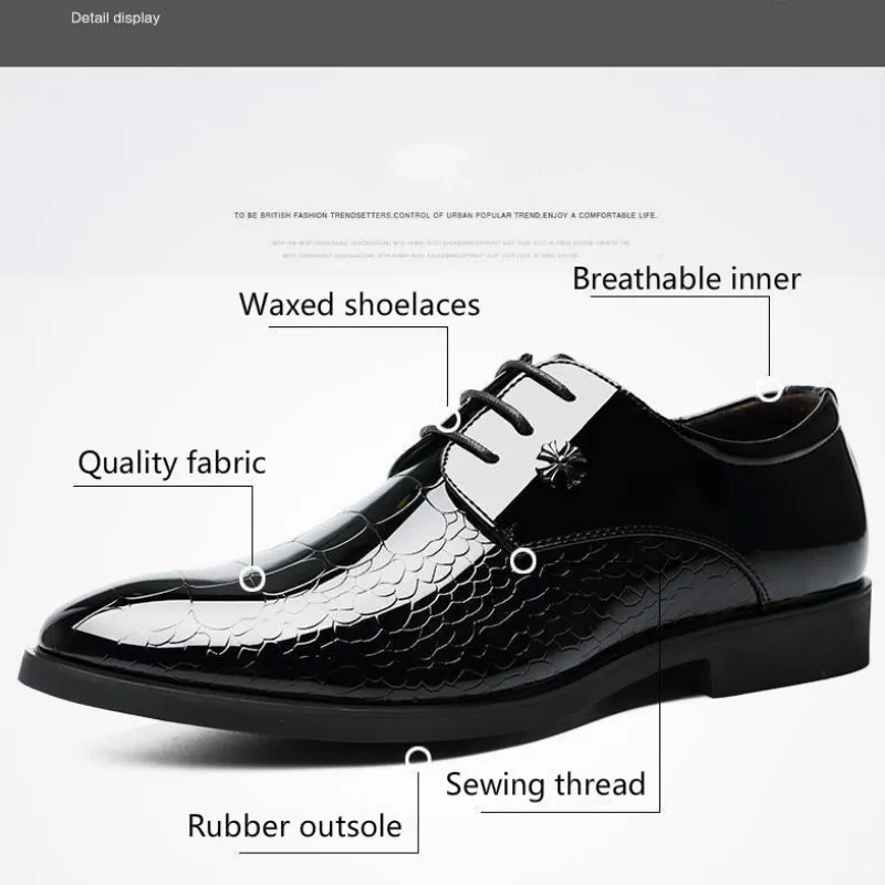 PLYX/Новинка года; модные мужские офисные туфли; Цвет Черный; Яркие Кожаные Мужские модельные туфли; дышащая обувь размера плюс; свадебные туфли с острым носком на плоской подошве