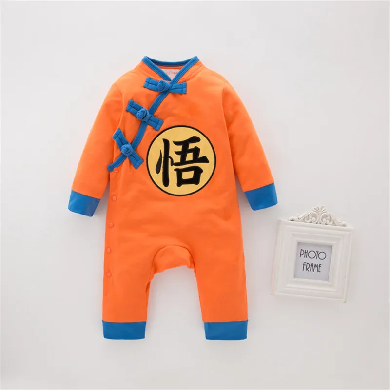 Одежда для новорожденных с рисунком Dragon Ball, Комбинезоны для маленьких мальчиков с рисунком из мультфильма «Сон Гоку», осенний костюм с длинными рукавами для малышей