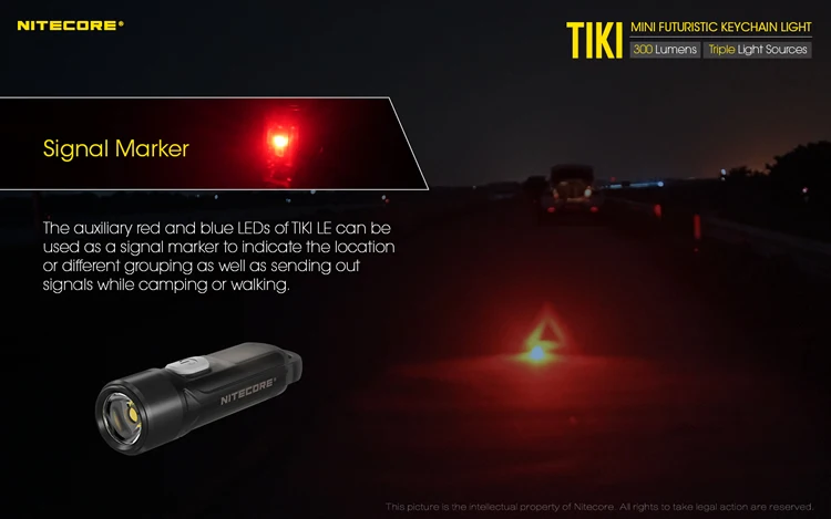 NITECORE TIKI LE 300 люменов OSRAM P8 CRI светодиоды красный+ синий светильник перезаряжаемый светильник для ключей встроенный литий-ионный аккумулятор мини Poket фонарь