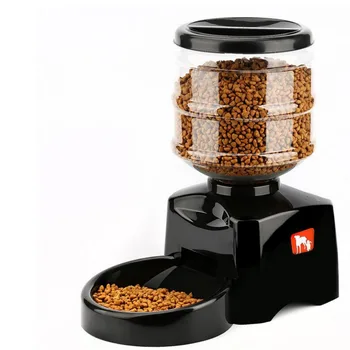 

5.5L Programmed Automatic Pet Feeder Voice Message Recording and LCD Display Screen Large Smart Dogs Cats Food Bowl Dispenser