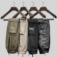 Осенние мужские брюки карго хип-хоп шаровары джоггеры брюки новые мужские брюки мужские однотонные брюки с несколькими карманами обтягивающие брюки