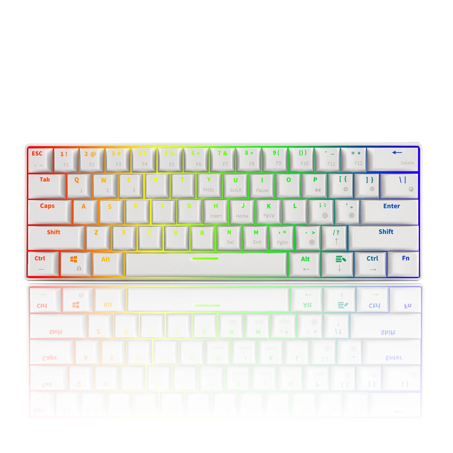 CHYI ABS Wired/Bluetooth Keyboard With RGB Backlight 61Key Computer Keycaps For PC