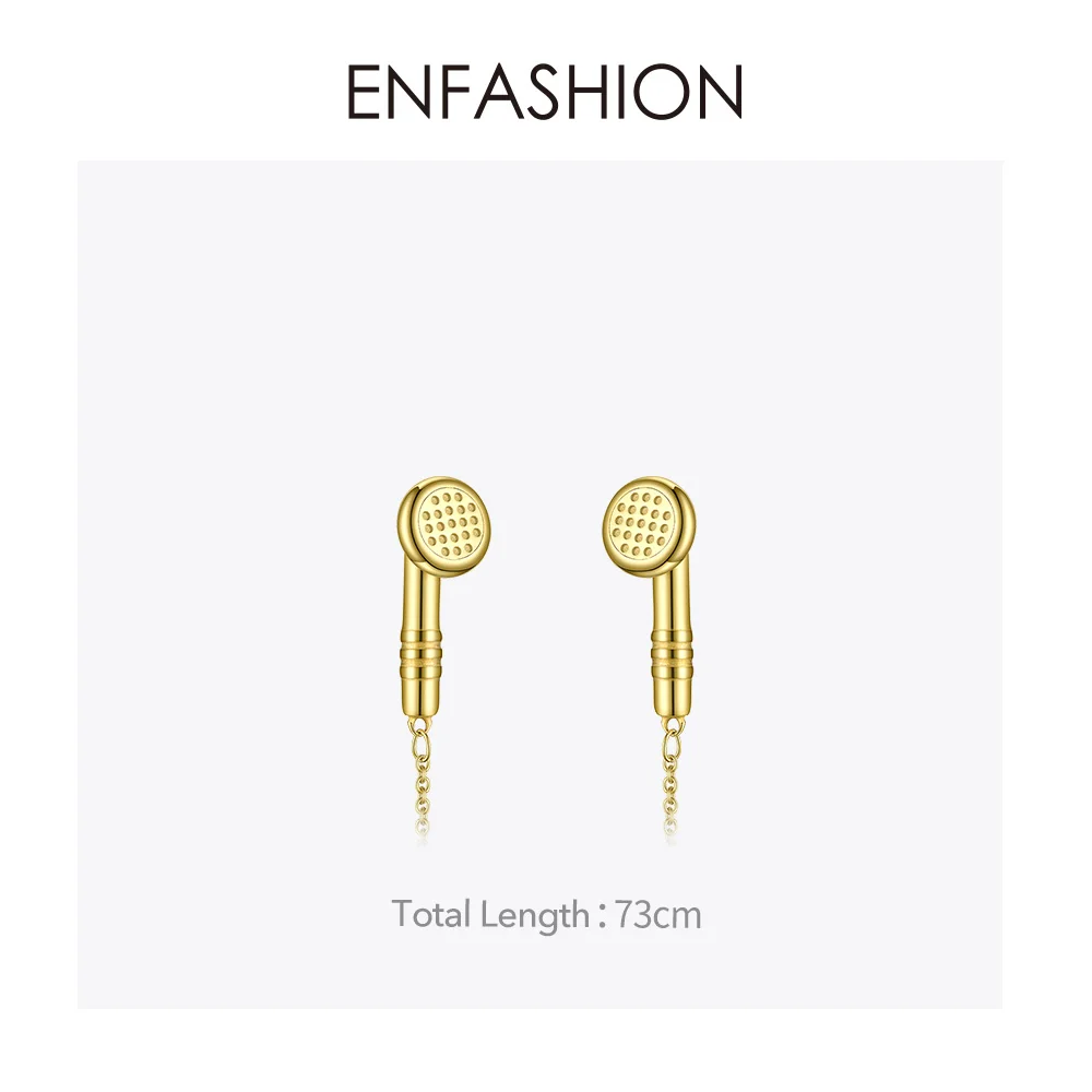 ENFASHION, металлические наушники, цепочка, колье, ожерелье для женщин, золотой цвет, нержавеющая сталь, наушник, ожерелье s Femme, модное ювелирное изделие P193048