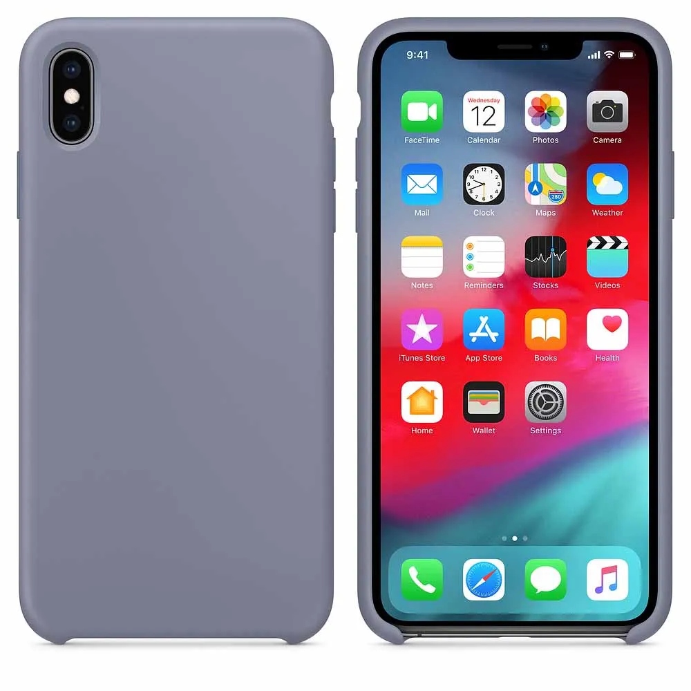 Роскошный силиконовый чехол для телефона для iphone 7 8 Plus, жидкая задняя крышка для iphone 6 6S Plus X XS MAX XR 7, без логотипа, чехол s Capa - Цвет: lavender gray