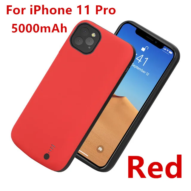 Чехол питания для iPhone 11 Pro Аккумулятор Max чехлы для iPhone 11 Pro power Bank зарядный чехол для iPhone 11 зарядное устройство крышка аккумулятора - Color: Red For 11 Pro