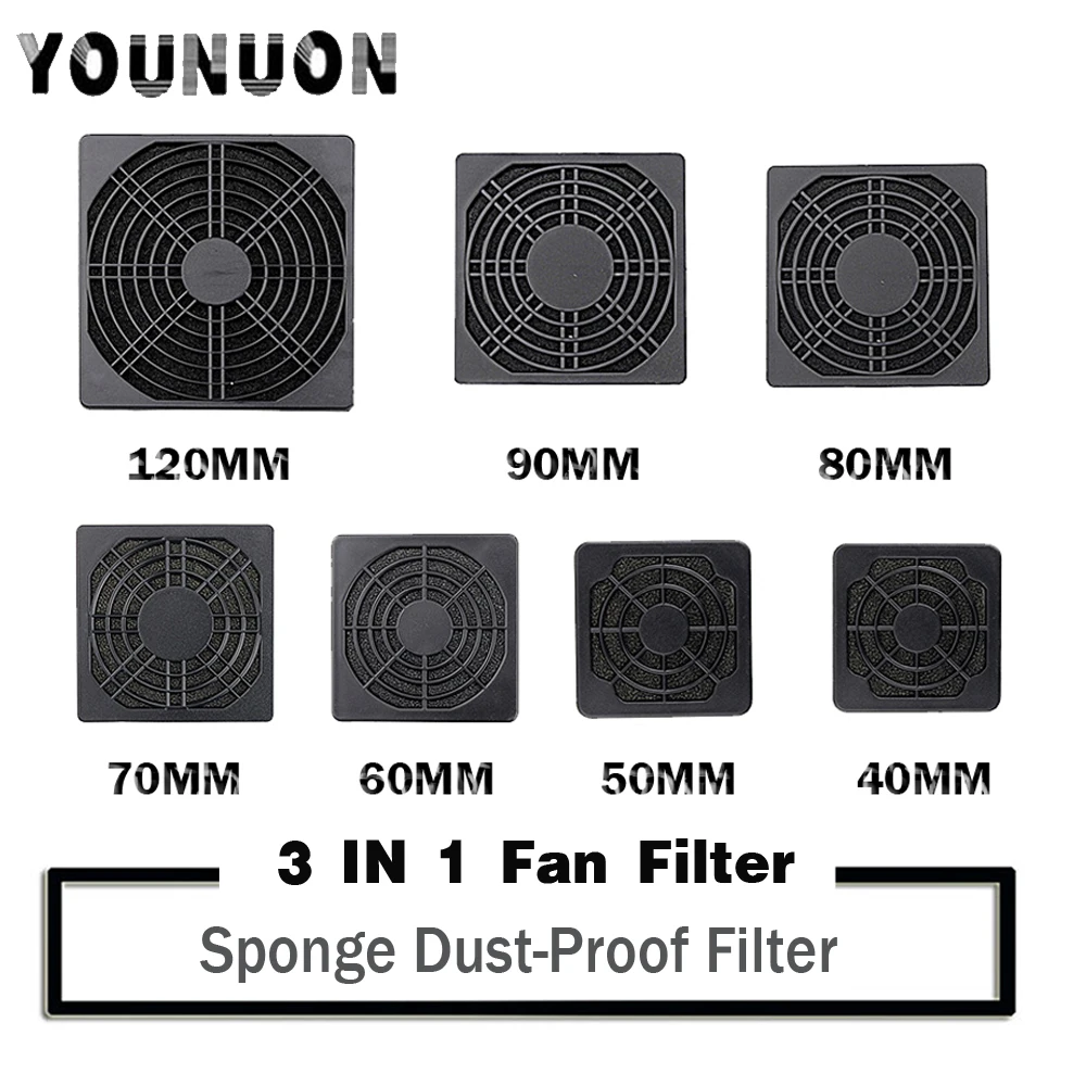 

2pcs Fan Dust Filter 40mm 50mm 60mm 80mm 90mm 120mm Dustproof for PC Computer Case Cooling Fan 4cm 5cm 6cm 8cm 9cm