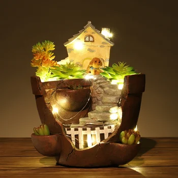 

Multifunctional Succulent Plants Planter Flowerpot Resin Flower Pot Desktop Potted Holder Home Garden Decoration Flower Pots