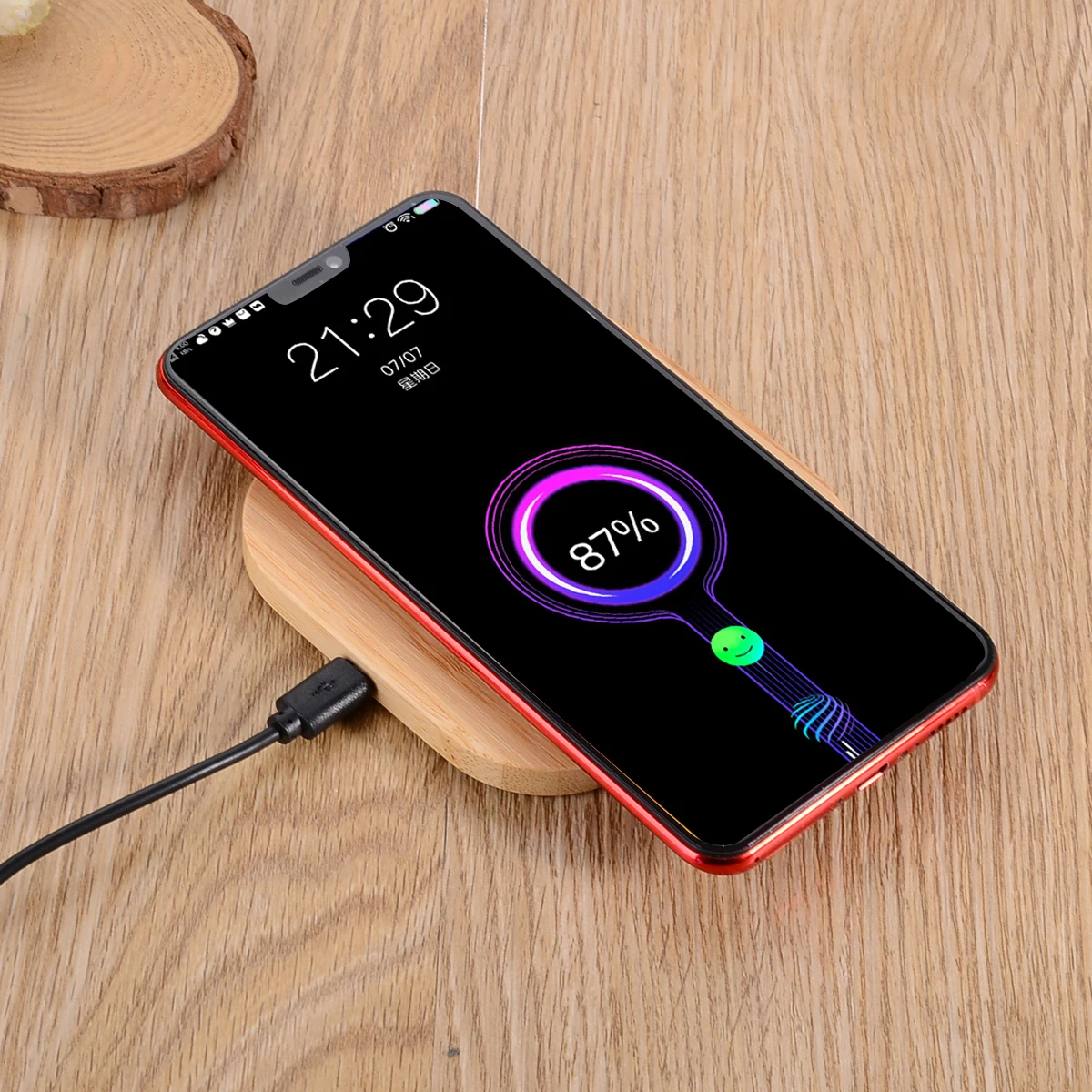 Portable Square Wood Bamboo Qi Wireless Charger Charging Pad Mat For iPhone 8 Plus X Samsung Galaxy S6/S6 Edge For Nexus 4 5 6