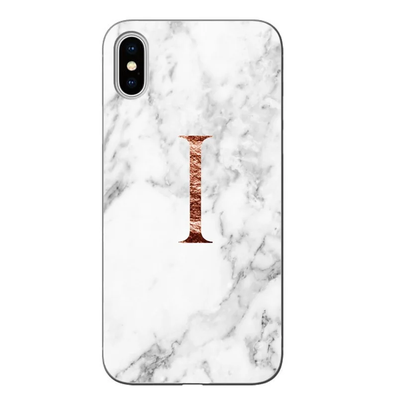 Пользовательское имя письмо монограмма Роза мрамор F I L A для iPhone X XR MAX 6S 11 11PRO MAX Мягкий ТПУ чехол - Цвет: TPU