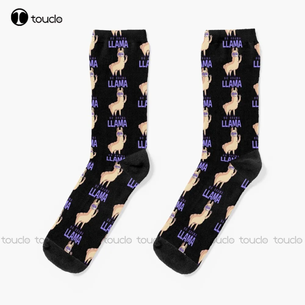 

No Drama Llama Socks Cute Socks Personalized Custom Unisex Adult Teen Youth Socks 360° Digital Print Halloween Christmas Gift
