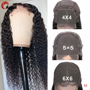 

Jerry Curl Closure Wig Middle Part Glueless 4x4 6x6 Transparent Lace Closure Wig Preplucked Indian Remy Human Hair Wig 150