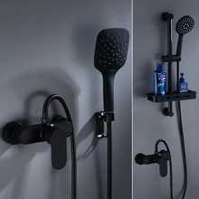 Отель ванная комната черный душ с медным кран Европейский supercharged ванная комната холодный и горячий душ душевой комплект